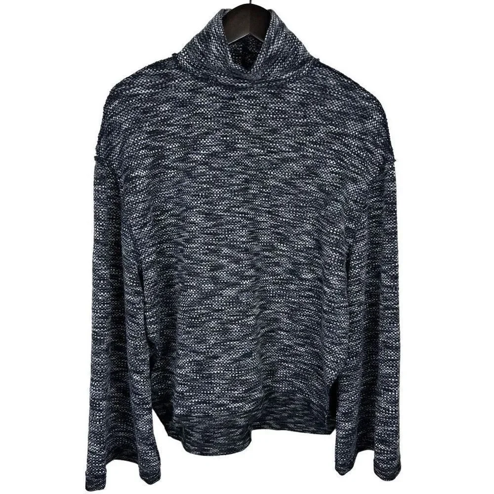 We The Free People Sunny Days Sweater Women's S Black Gray Oversized Turtleneck